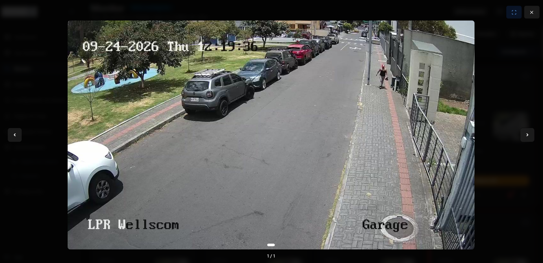 Image carousel showing navigation arrows, image counter, indicators, close button, and face-search action