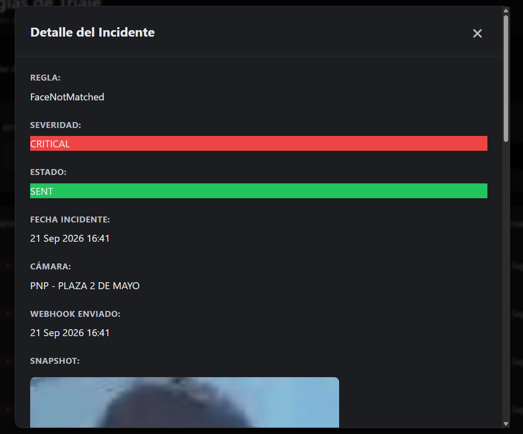 Detalle de un incidente registrado