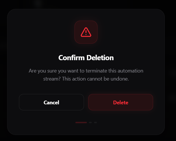 Confirmación de eliminación de automatización
