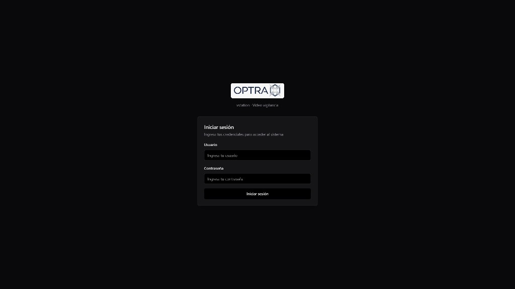 Pantalla de inicio de sesión de VStation