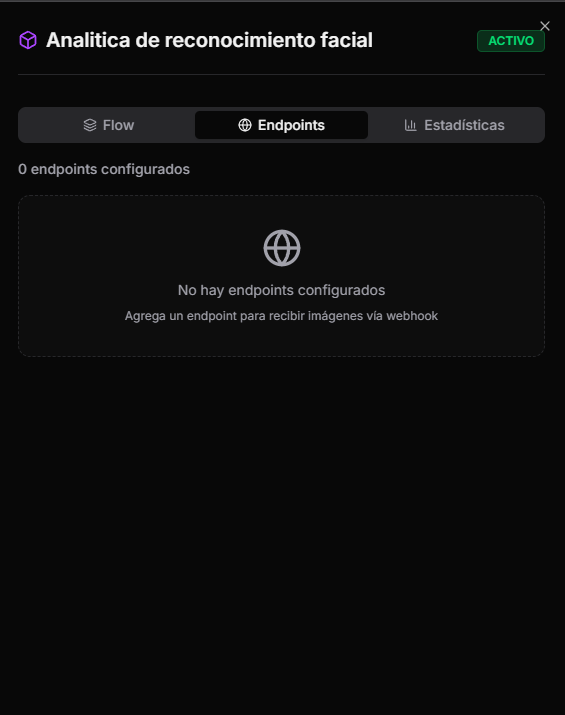 Pestaña Endpoints del panel con endpoints y copia de URL