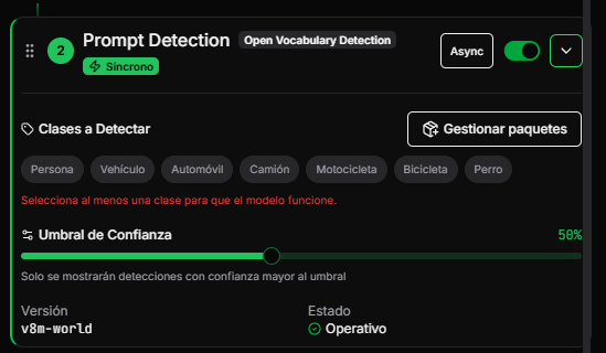 Diálogo Paquetes de Prompts con formulario y paquetes reutilizables