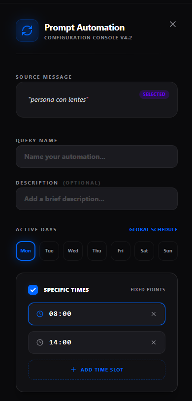 Configuración de horario