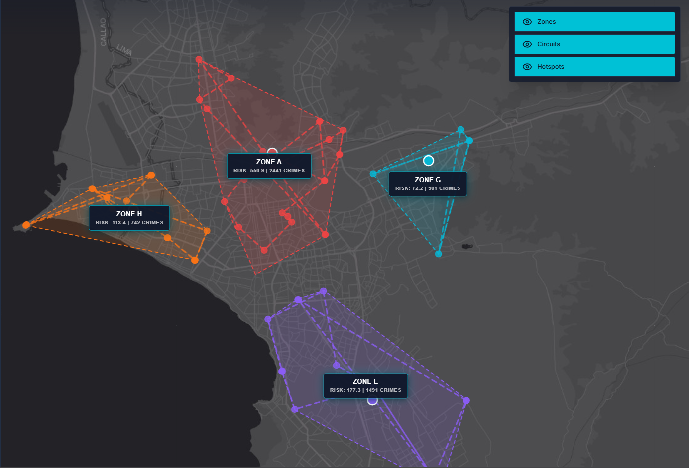 Resultados de optimización y capas propuestas en el mapa